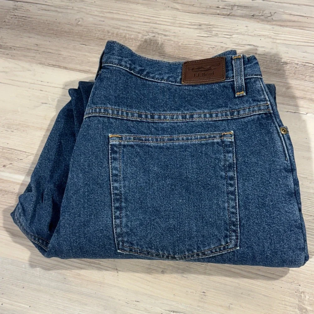 VTG LL Bean Jeans Women's 16 Red Flannel Lined Cozy Outdoor Barn Chore
